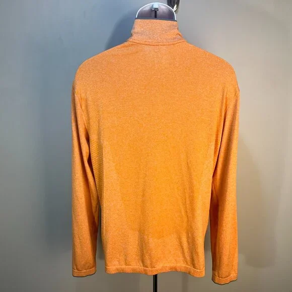 Nike Golf Men's orange w/ gray trim Modern Fit 1/2 zip pullover shirt Jacket L - Picture 5 of 7